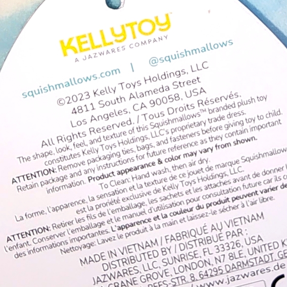 🎂BANKS 🦡 Blue Tie Dyed Badger Original Squishmallow by Kelly Toy ☆》NWT《 - Picture 7 of 8